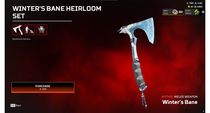 Apex Legends Acc – Fuse Heirloom & 150 Heirloom Shards – Choose Your Next Heirloom