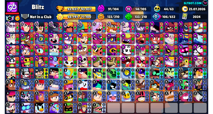 Brawl Stars Account with 65 Brawlers, 24,896 Trophies & 127 Skins