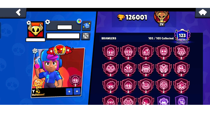Ultimate Brawl Stars Account – 105 Brawlers, 126K Trophies, Saturn 3 Fame, 67 Hypercharges, 2018 Veteran