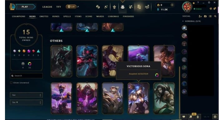 LoL Smurf Account | EUNE Diamond 4 56% WR & Legendary Skins
