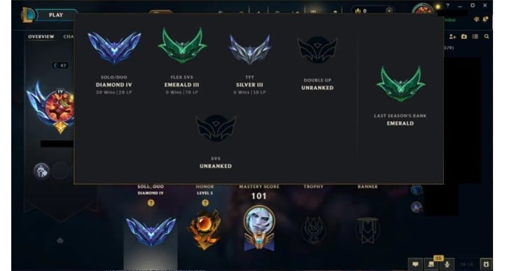 LoL Smurf Account | EUNE Diamond 4 56% WR & Legendary Skins