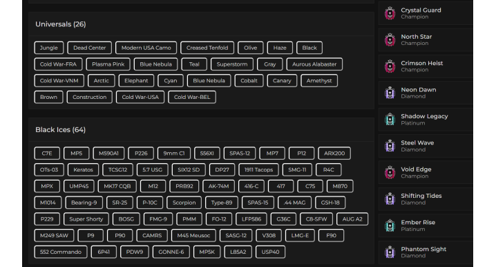 R6 Siege Account with a Unique Collection of 64 Black Ice Skins and Seasonal Skins