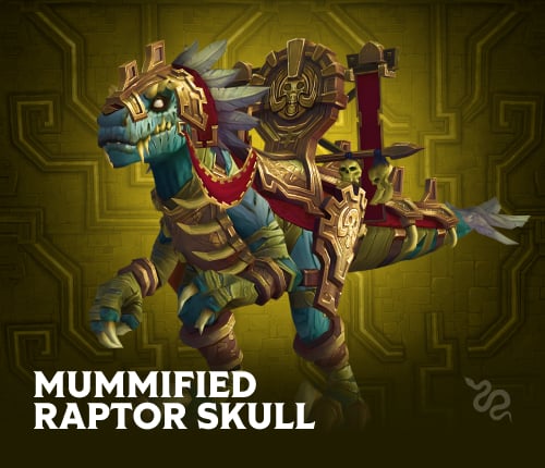 MUMMIFIED RAPTOR SKULL