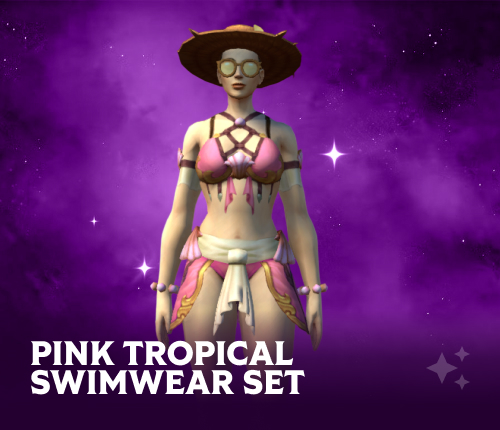 Pink Tropical Swimwear Set