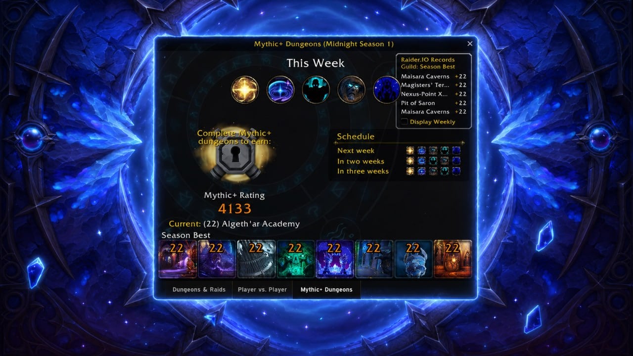 mythic+ score midnight, mythic dungeons midnight, umbral hero, umbral champion, umbral ashes, keystone master, keystone hero, keystone legend